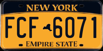 NY license plate FCF6071