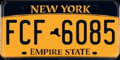 NY license plate FCF6085