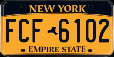 NY license plate FCF6102