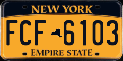 NY license plate FCF6103