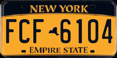 NY license plate FCF6104