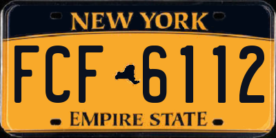 NY license plate FCF6112