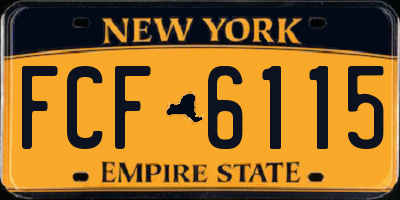 NY license plate FCF6115