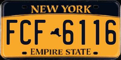 NY license plate FCF6116
