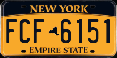 NY license plate FCF6151