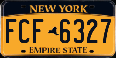 NY license plate FCF6327