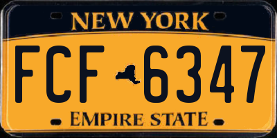 NY license plate FCF6347