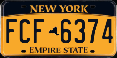 NY license plate FCF6374