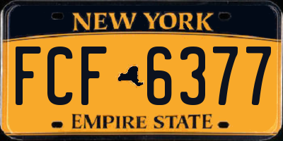 NY license plate FCF6377