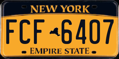 NY license plate FCF6407