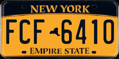 NY license plate FCF6410