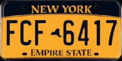NY license plate FCF6417