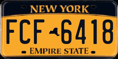 NY license plate FCF6418