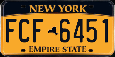 NY license plate FCF6451
