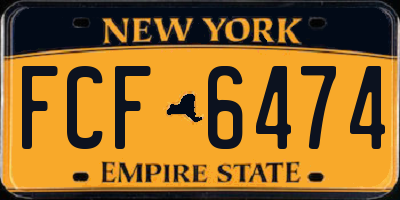 NY license plate FCF6474
