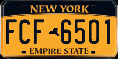 NY license plate FCF6501
