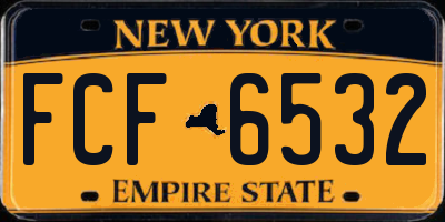 NY license plate FCF6532
