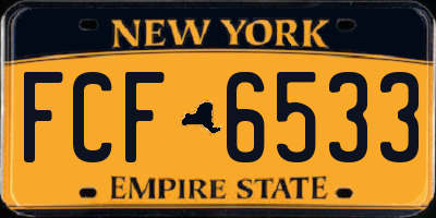 NY license plate FCF6533