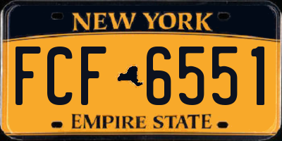 NY license plate FCF6551