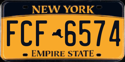 NY license plate FCF6574