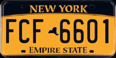 NY license plate FCF6601