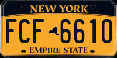 NY license plate FCF6610