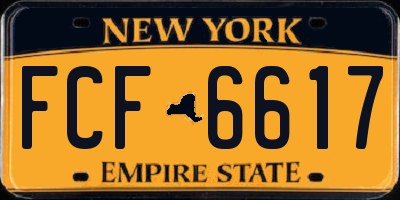 NY license plate FCF6617