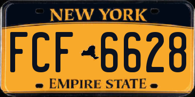 NY license plate FCF6628