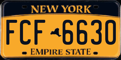 NY license plate FCF6630