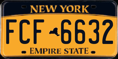 NY license plate FCF6632
