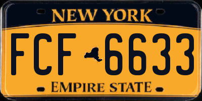 NY license plate FCF6633