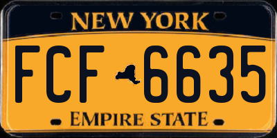 NY license plate FCF6635