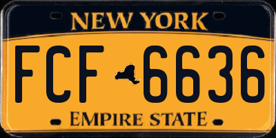 NY license plate FCF6636