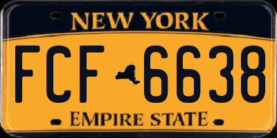 NY license plate FCF6638