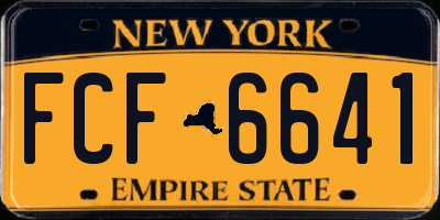 NY license plate FCF6641