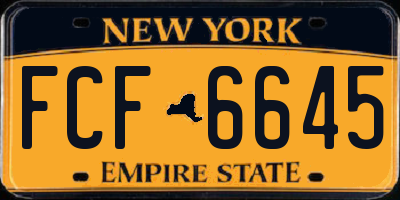NY license plate FCF6645