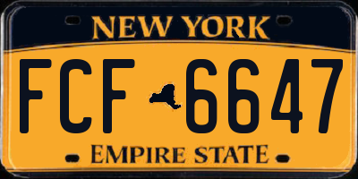 NY license plate FCF6647