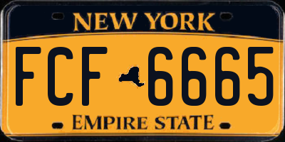 NY license plate FCF6665