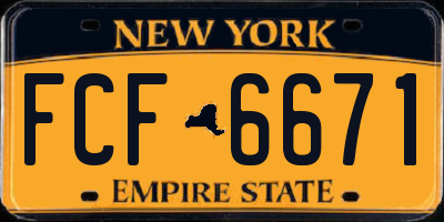NY license plate FCF6671