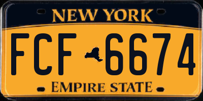 NY license plate FCF6674