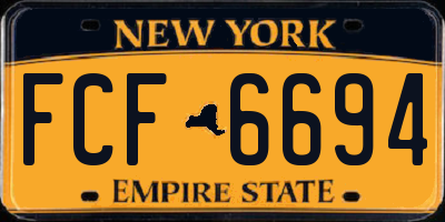 NY license plate FCF6694