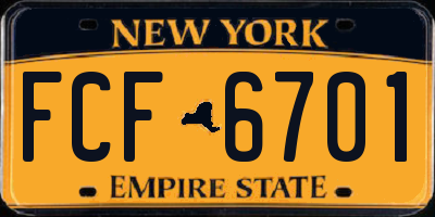 NY license plate FCF6701