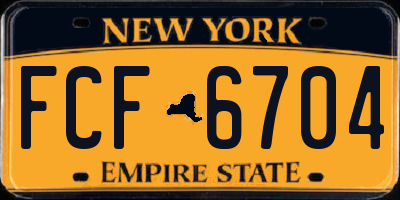 NY license plate FCF6704