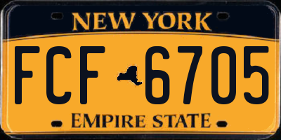 NY license plate FCF6705