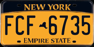 NY license plate FCF6735