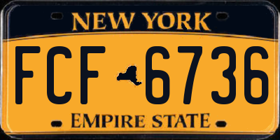 NY license plate FCF6736