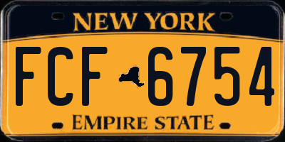 NY license plate FCF6754