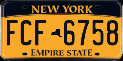 NY license plate FCF6758