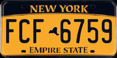 NY license plate FCF6759