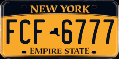 NY license plate FCF6777